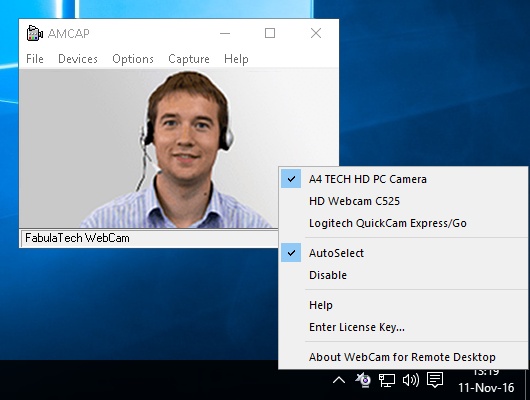 Webcam for Remote Desktop screen shot