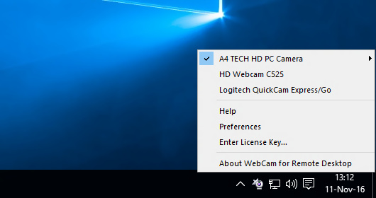 Connecting Webcam to Remote Session
